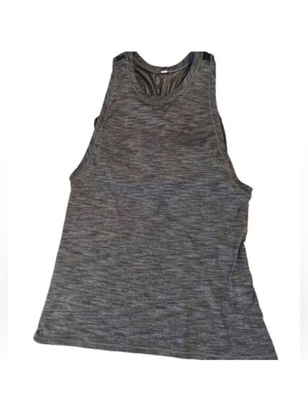 Lululemon Black and Gray Mesh Back Built In Sports Bra Tank Top Size 8